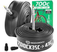 MOOVMOOV Camera d’Aria 700 - per copertoni 700x35C, 700x36C, 700x37C, 700x38C, 700x40C, 700x42C e 700x43C - ETRTO da 35-622 a 44-622 - Valvola Presta 60 mm - Confezione da 2 - Bici da Corsa e Gravel