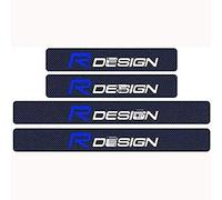 MOOWI 4 Pezzi Auto Protezioni battitacco per Volvo R Design XC90 S60 XC60 V70 S80 S40 V50 V40 V60 C30 S70, Auto Esterno Battitacco Protezione Plates Anti-Graffio Scuff Adesivi Battitacco Prevenire