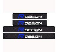 MOOWI 4 Pezzi Auto Protezioni battitacco per Volvo R Design XC90 S60 XC60 V70 S80 S40 V50 V40 V60 C30 S70, Auto Esterno Battitacco Protezione Plates Anti-Graffio Scuff Adesivi Battitacco Prevenire