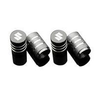 MOOWI 4 Pezzi Tappini gomme Auto per Suzuki Swift SX4 Vitara Baleno Ignis, Tappi Auto Gomme Cappuccio Valvola a Prova di Perdita, Tappi Parapolvere Pneumatici Auto,Grey