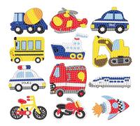 Moowi 5D Pittura Diamante Adesivo per Bambini, 12 Pezzi DIY Adesivi Pittura Diamante Kit, Diamante Adesivo Kit, Pittura Diamante Bambini Adesivi per Bambini Principianti Adulti