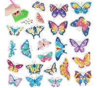 Moowi Adesivi per Pittura con Diamanti 5D, 23 Pezzi Cartoni Diamond Painting Adesivo, DIY Diamante Painting Kit, 5D Diamond Painting Adesivi Kit Bambini per Bambini Principianti Adulti