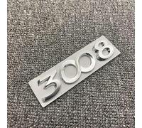 MOOWI Adesivo per Auto in Metallo 3D per Peugeot, Decalcomanie Cromato Autoadesivo Emblema Logo Lettere del Bagagliaio Auto, Adesivi Decorazione,3008