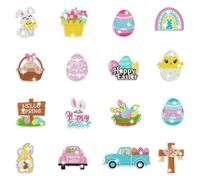 Moowi Diamond Painting Adesivi Kit, 16PCS Cartoni Diamond Painting Adesivo, Stickers Pittura Diamante, Diamond Painting Kit per Bambini 5D Artigianato per Bambini
