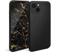 Moozy Minimalist Series, Cover in Silicone per iPhone 13, Nero - Custodia per Cellulare Finitura Opaca, Sottile e Morbida in TPU Case Cover