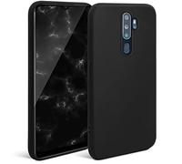 Moozy Minimalist Series, Cover in Silicone per Oppo A9 2020, Nero - Finitura Opaca, Custodia Sottile e Morbida in TPU
