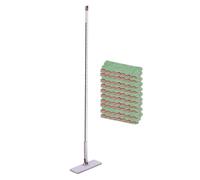 Mop a secco - Versione estesa da 47 pollici con testina a bloccaggio automatico, 10 testine lavapavimenti riutilizzabili, panni per la pulizia della testina rotante | per la casa Cucina Bagno Camera d