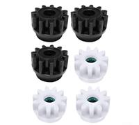 Mop Bucket Bearing Gear 6-Pack Black Plastic Spin(3 black + 3 white) | 6-piece black set, plastic, easy install, fixes per spin mechanism, restores mop function