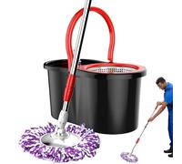 Mop con secchio con spinner, con secchiello | di pulizia regolabile per la pulizia dei pavimenti.Set di lavapavimenti e secchio, versatile di pulizia dei pavimenti,Set di
