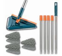 Mop di Pulizia 360° Girevole con Manico Lungo Regolabile - Mocio Triangolare in Microfibra per Pavimenti, Pareti, Finestre e Piastrelle - Lavapavimenti Professionale Multiuso