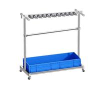 Mop e scopa da pavimento Her Cart in acciaio inox per scope bagnate scopa e attrezzi da giardinoRimovibileBlu h