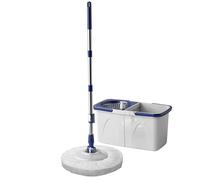 Mop e secchio con set di strizzacervelli - 48 x 25 x 24 cm secchio con asta regolabile da 110 3 cm e spinner rimovibile | Sistema di pulizia a secco a umido | Set di mocio durevole per