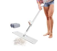 Mop per la pulizia dei pavimenti in microfibra,Mop in microfibra con strizzatoio automatico e manico in acciaio inossidabile - per la polvere asciutto e bagnato con cuscinetti lavabili ri