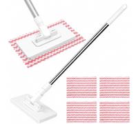 Mop Per Pulizia Universale Sweepi,Mop Con Sistema Di Pressione E Morsetto,4 Panni Lavabili,Rotazione A 360 Gradi,Panno A Morsetto Automatico,Per Spazi Stretti，1pcs