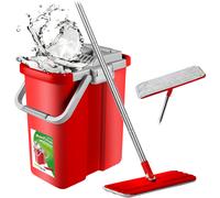 Mop piatto con secchio e spremi GreenBlue MaxiClean GB850 con due inserti