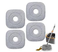 Mop Replacement | 4 Pieces Washable Pads | Square Brush Scrub Pad for Wet and Dry Clean Hardwood Floor Care Kitchen Bathroom Room