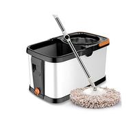 Mop Rotante， Set di mocio Rotante e Secchio salvaspazio con erogatore for mocio for Pavimenti a 360°, Set di Secchio Rotante con mocio in Microfibra