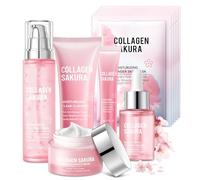 mopayzer Sakura Set Di Cura Del Viso Per Adolescenti, Kit Da Viaggio 10 In 1 Con Collagene, Idratata E Ammorbidente, Set Regalo Per La Cura Della Pelle Con Profumo Di Fiore Di Ciliegio Per Adolescenti