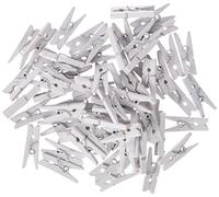 Mopec A1121.01 - Scatola con 100 Mini mollette, Colore: Bianco, 1 Confezione