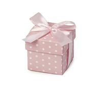 Mopec E13.02 Confezione da 25 scatole rosa pois bianchi con nastro