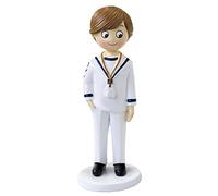 Mopec figura Comunione marinaio mano, Poliresina, bianco, 6.5 x 6 x 17 cm