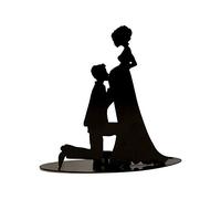 Mopec Figura della Sposa Incinta con portacandele, Metallo, Nero, 7x19x18 cm