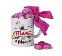 Mopec GB300.2.2 Tazza in ceramica per la Millor Mamà in confezione regalo 6 cioccolatini, porcellana
