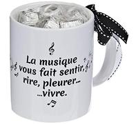 Mopec GB330.6 - Tazza in ceramica con musica che fa In confezione regalo 6 cioccolatini