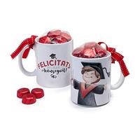 Mopec GB357.3.2 - Tazza in ceramica graduata NOI 6 cioccolatini in confezione regalo