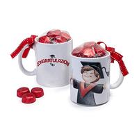 Mopec GB357.3.5 - Tazza in ceramica graduata Ragazzo, 6 cioccolatini in confezione regalo