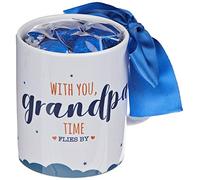 Mopec GB500.3.3 - Tazza in ceramica con scritta "with You Grandpa" in confezione regalo, 6 cioccolatini, porcellana