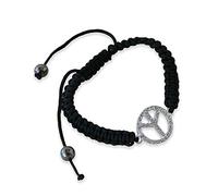Mopec K274 - Bracciale con simbolo pace, regolabile, confezione da 4, in poliestere, multicolore, taglia unica, 4