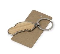 Mopec MW6 Confezione da 5 Portachiavi in Legno Macchina 6,4x2,4cm, Marrone, Normal
