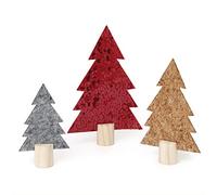 Mopec NA38 Set di 3 alberi Assortiti di Feltro, Sughero e Paillettes