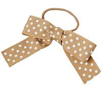 Mopec S9836.13 Fiocco Beige pois bianchi e cordino elastico, 15 mm, 24 pezzi, tessuto