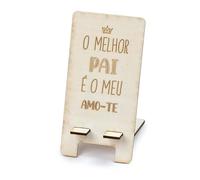 Mopec W35.7 Supporto in legno per cellulare O Melhor Papai 7 x 14 cm, marrone, normale