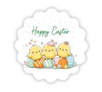 Mopec X111.3 Confezione da 120 Etichette adesive Happy Easter 4,5 cm.