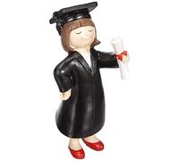 Mopec Y357.2 Statuetta Pastello Laurea Ragazza 16,5 cm Figura Torta, Resina, Multicolore, 16,5cm