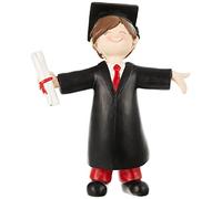 Mopec Y357.3 Figura Cake Topper Graduazione Ragazzo in Resina, 6x16,5 cm