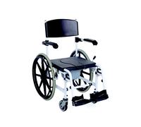 Mopedia Sedia comoda Onda autospinta wc e Doccia Con Ruote Nero/Bianco