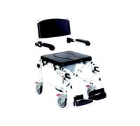 Mopedia Sedia comoda Onda per wc e Doccia Con Ruote pieghevole Nero/Bianco
