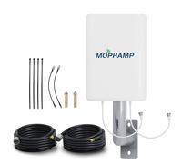 Mophamp MIMO Antenne Doppia Polarizzazione 4G 5G LTE Esterna 698-3800Mhz 8dBi Cavo coassiale doppio da 10 m a bassa perdita compatibile con router/modem/hotspot con porte esterne SMA/TS9
