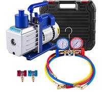 Mophorn 4.8 CFM Pompa a vuoto Manifold Gauge Set 1/3 HP Pompa a vuoto monostadio 5 Pa Tester sottovuoto Ideale per R407C R22 R134a R410a System No R410a Adattatore incluso