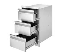 Mophorn Cassettiera per Barbecue, Cassetto per Cucina da Esterno, Cassette Argento in Acciaio Inossidabile, Cassettiera da Cucina con Maniglia Incorporata Uso in Stoviglie (4,7 x 25,4 x 18,7 Pollici)