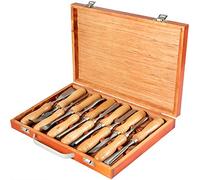 Mophorn Set di Scalpelli per Tornitura e Intaglio del Legno 12 Pezzi 3,75Pollici/9.5CM con Manici in Legno