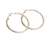 mophrati 1 paio di gioielli moda oro rosa decorativo grande cerchio orecchio clip donne orecchino portatile decorazione vintage signora, 2.5 cm con foro per le orecchie