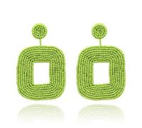 mophrati 1 paio di orecchini con perline alla moda, delicati ed eleganti, stile vintage, orecchini a cerchio, decorazioni per gioielli, gocce per le orecchie, accessori da donna, Verde giallastro
