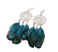 mophrati 1 paio di orecchini da donna in stile bohémien orecchini eleganti con gocce di gioielli per la decorazione, blu pavone