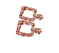 mophrati 1 paio di orecchini da donna vintage a forma geometrica semplice gioielli per ragazze squisiti orecchini a bottone multifunzionali utili, Rosso