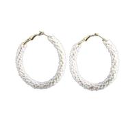 mophrati 1 paio di orecchini di perline bohemien delicati rotondi universali gocce per le orecchie Accessori donna Articoli per feste San Per Valentino, Bianco/5 cm